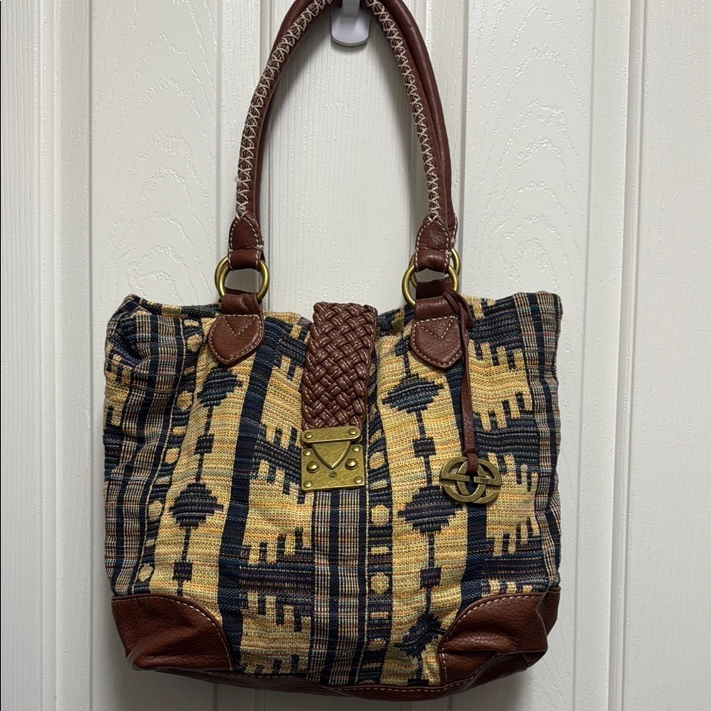 Brown and Tan Patterned Women's Bag